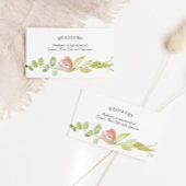 Coral Green Waterverf Flower Registry Kaart Visitekaartje