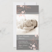 Coral Grey Bedankt Baby shower Foto Kaarten (Voorkant)