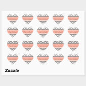 Coral Grey Chevron Baby shower Favor Stickers (Vel)