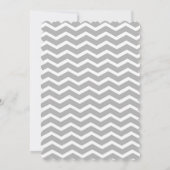 Coral Grey Chevron Elephant Baby shower Uitnodigen Kaart (Achterkant)