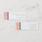 Coral Grey Damask Visitekaartjes (Voorkant / Achterkant)
