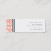 Coral Grey Damask Visitekaartjes (Achterkant)