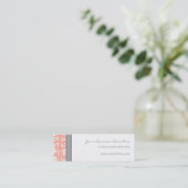 Coral Grey Damask Visitekaartjes (Staand voorkant)