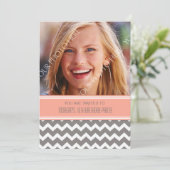 Coral Grey Foto 16e verjaardag Kaart (Staand voorkant)