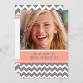 Coral Grey Foto 16e verjaardag Kaart (Voorkant / Achterkant)