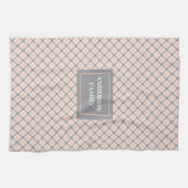 Coral Grey Kitchen Towel Classic Custom Name Look Theedoek (Horizontaal)