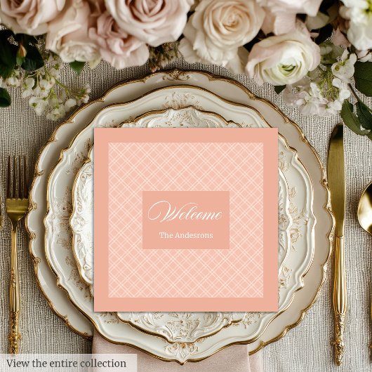 Coral Grey Napkins Personalized Classic Tableware Servet