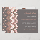 Coral Grey Photo Weddenschap Save the Date Card (Voorkant / Achterkant)