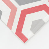 Coral Grey Retro Geometric Patroon Fleece Deken (Hoek)