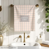 Coral Grey Tartan Towels Personalized Chic Set Bad Handdoek