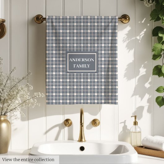 Coral Grey Towels Custom Name Elegant Bathroom Bad Handdoek