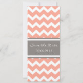 Coral Grey Wedding Save the Date Card (Achterkant)
