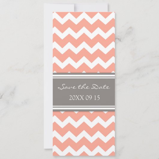 Coral Grey Wedding Save the Date Card (Achterkant)