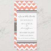 Coral Grey Wedding Save the Date Card (Voorkant / Achterkant)