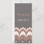 Coral Grey Wedding Save the Date Card (Achterkant)