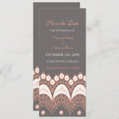 Coral Grey Wedding Save the Date Card (Voorkant / Achterkant)