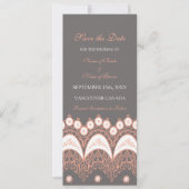 Coral Grey Wedding Save the Date Card (Voorkant)