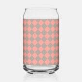 Coral Grijs Checker Diamant Patroon Blikvorm Glas (Rechts)