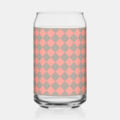 Coral Grijs Checker Diamant Patroon Blikvorm Glas (Links)
