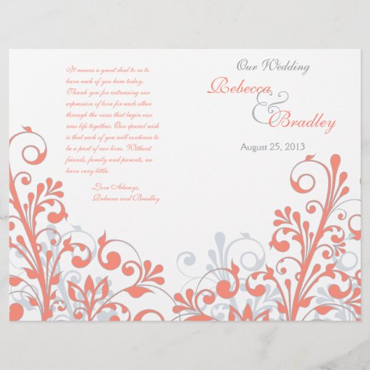 Coral grijs wit abstract bloemprogramma (Voorkant)