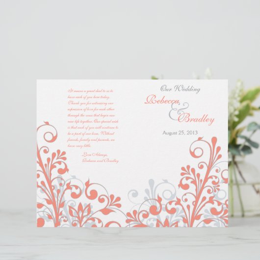 Coral grijs wit abstract bloemprogramma (Staand voorkant)