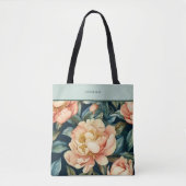 Coral Grunge Floral Tote Bag (Voorkant)