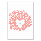 Coral Heart Aqua Beach Trouwtafel Nummers Kaart (Achterkant)