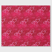 Coral Heart Grid: Eenvoudige Verspreide Zoetheid Cadeaupapier (Vlak)