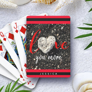 Coral Heart Hawaii Zwarte Strand Liefde Voor Jou Pokerkaarten