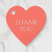 Coral Heart Wedding Bedankjes Labels (Voorkant)