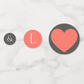 Coral Heart Wedding Confetti (Voorkanten)