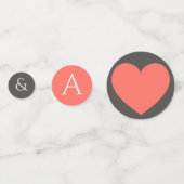 Coral Heart Wedding Confetti (Achterkanten)