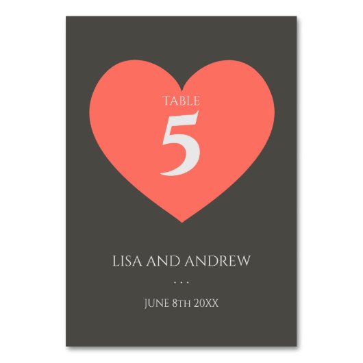 Coral Heart Wedding Kaart (Voorkant)