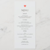 Coral Heart Wedding Menu (Voorkant)