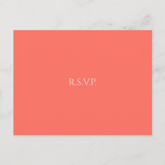 Coral Heart Wedding RSVP Uitnodiging Briefkaart (Voorkant)