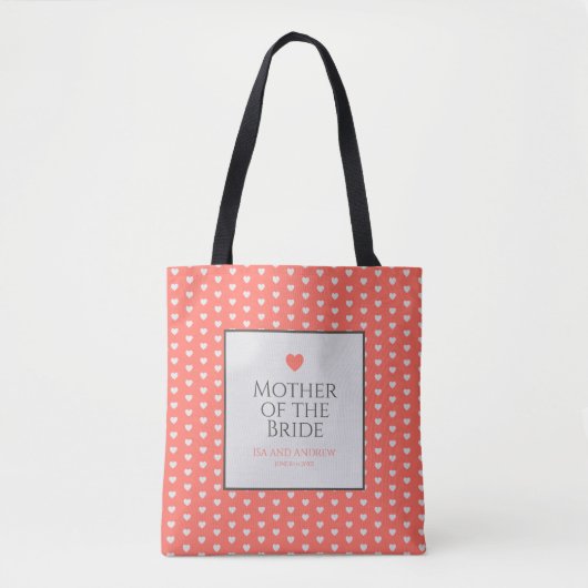 Coral Heart Wedding Tote Bag (Voorkant)