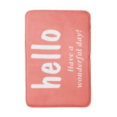 Coral Hello Typografie Badmat (Voorkant Verticaal)