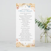 Coral Herfst Bohemian Autumn Floral Wedding Progra Programmakaart (Staand voorkant)