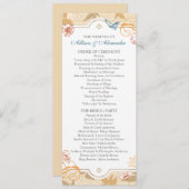 Coral Herfst Bohemian Autumn Floral Wedding Progra Programmakaart (Voorkant / Achterkant)