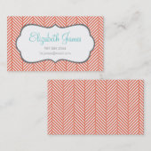 Coral Herringbone Visitekaartje (Voorkant / Achterkant)