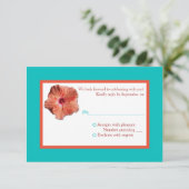 Coral Hibiscus en Aqua II-antwoordkaart Kaart (Staand voorkant)