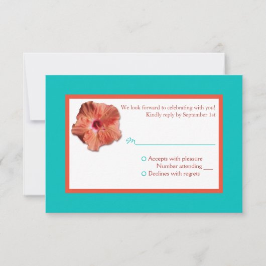 Coral Hibiscus en Aqua II-reactiekaart Kaart (Voorkant)