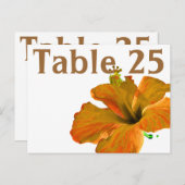 Coral Hibiscus Tabel Nummer Kaart (Voorkant / Achterkant)