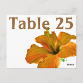 Coral Hibiscus Tabel Nummer Kaart (Achterkant)