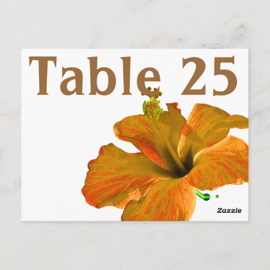 Coral Hibiscus Tabel Nummer Kaart (Achterkant)