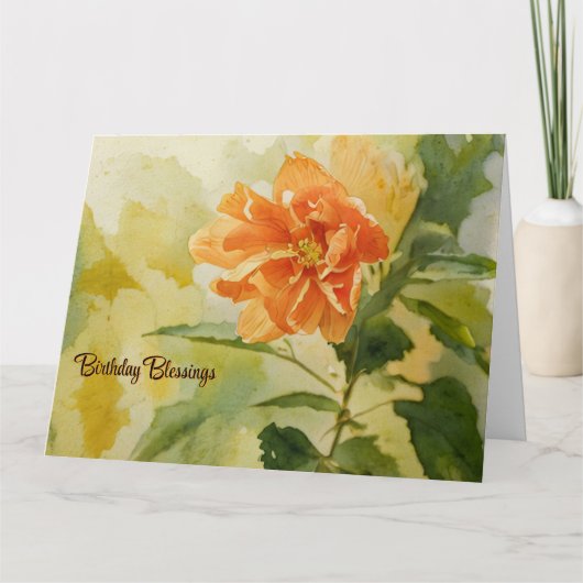 Coral Hibiscus - Verjaardag Kaart (Voorkant)