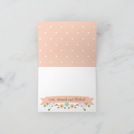 CORAL Hoefijzer Western Trouw Dankjewel Bedankkaart (Binnen)