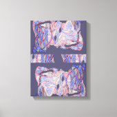 Coral & Indigo Abstract Flowing Forms Canvas Afdruk (Voorkant)