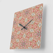 Coral Kaleidoscoop Vierkante Klok (Hoek)