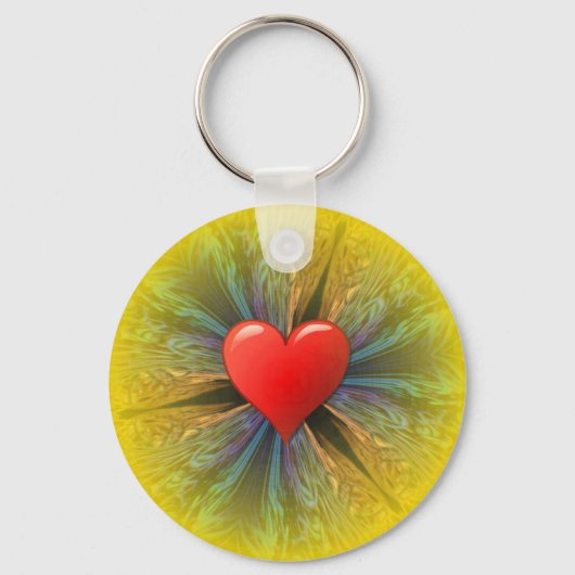 Coral Kaleidoscope Heart Keychain (Voorkant)